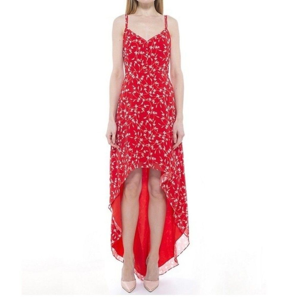 Alexia Admor Women's Orange Bailey Sweetheart High Low Maxi Dress Size 8